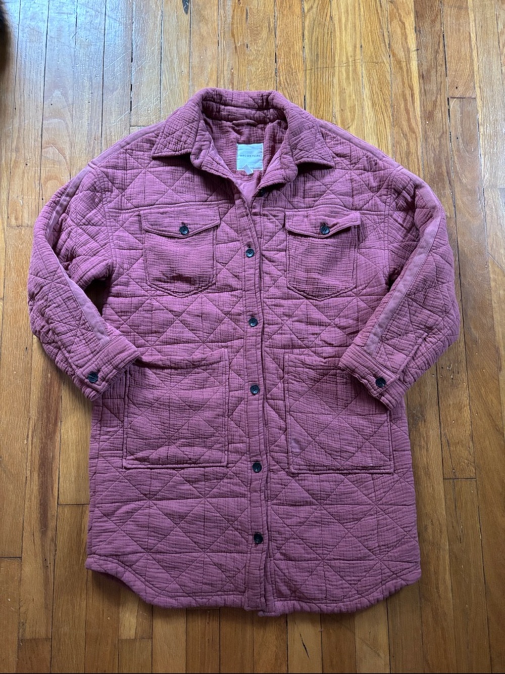 Avec Les Filles Quilted Shacket in Dusty Rose